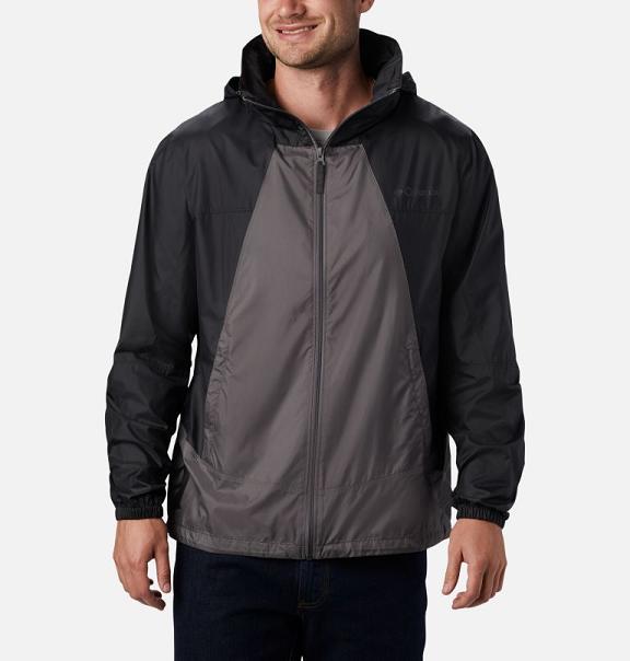 Columbia Point Park Windbreaker Grey Black For Men's NZ91280 New Zealand